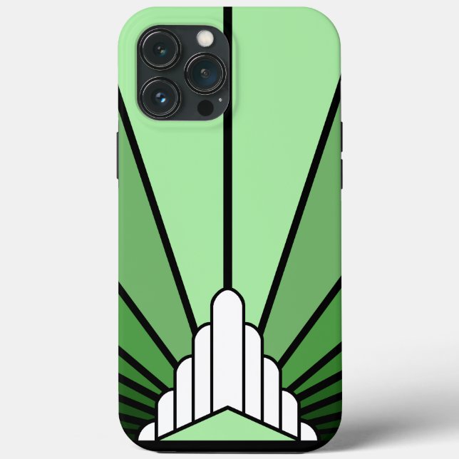Art deco sun in green Case-Mate iPhone case (Back)
