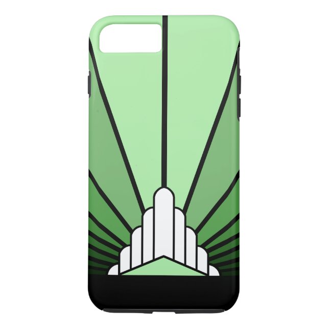 Art deco sun in green Case-Mate iPhone case (Back)