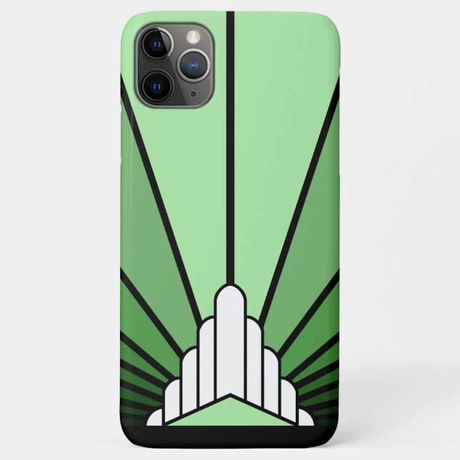 Art deco sun in green Case-Mate iPhone case (Back)