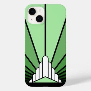 Art deco sun in green Case-Mate iPhone 14 case