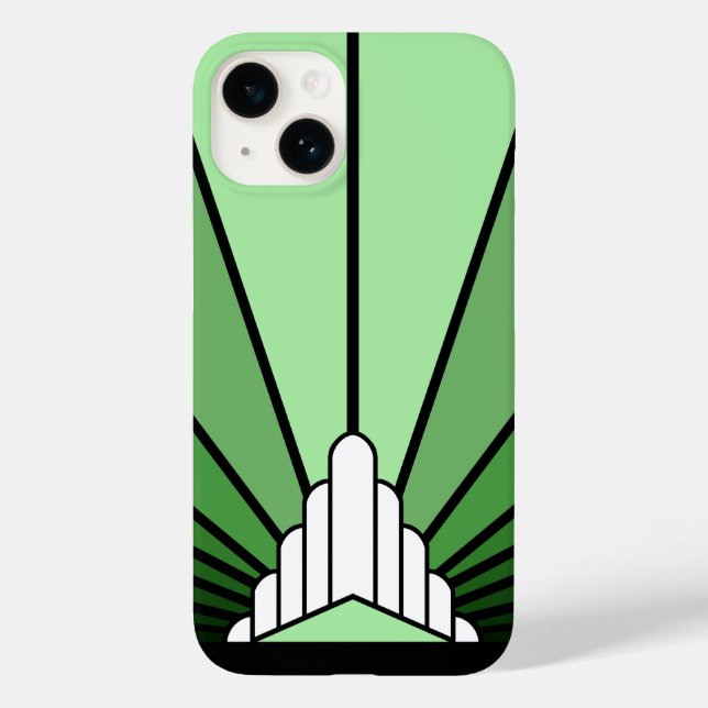 Art deco sun in green Case-Mate iPhone case (Back)
