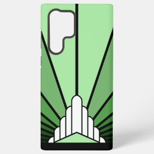 Art deco sun in green samsung galaxy case