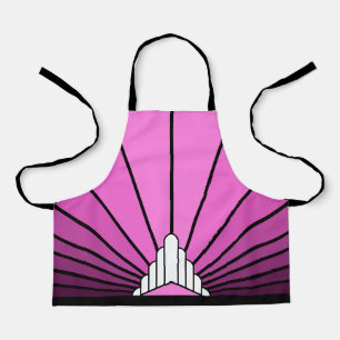 Art deco sun in pink apron