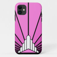 Art deco sun in pink