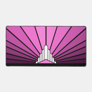 Art deco sun in pink desk mat