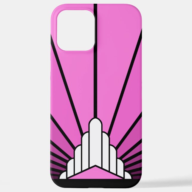 Art deco sun in pink iPhone case (Back)