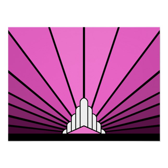 Art deco sun in pink poster (Front)