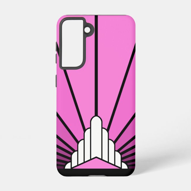 Art deco sun in pink samsung galaxy s21 case (Back)