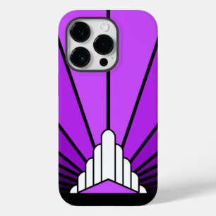 Art deco sun in purple Case-Mate iPhone 14 pro case