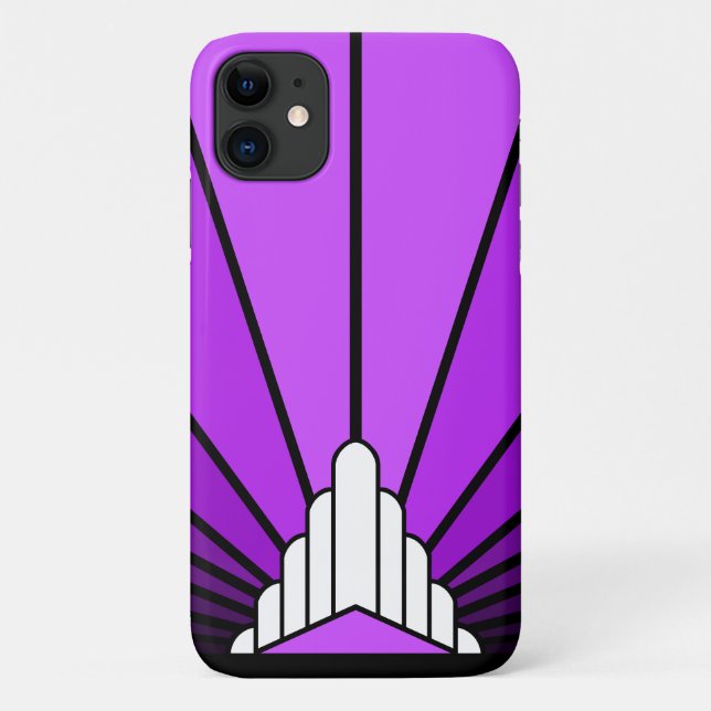 Art deco sun in purple Case-Mate iPhone case (Back)