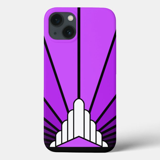 Art deco sun in purple Case-Mate iPhone case (Back)