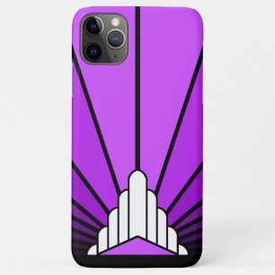 Art deco sun in purple iPhone 11 pro max case