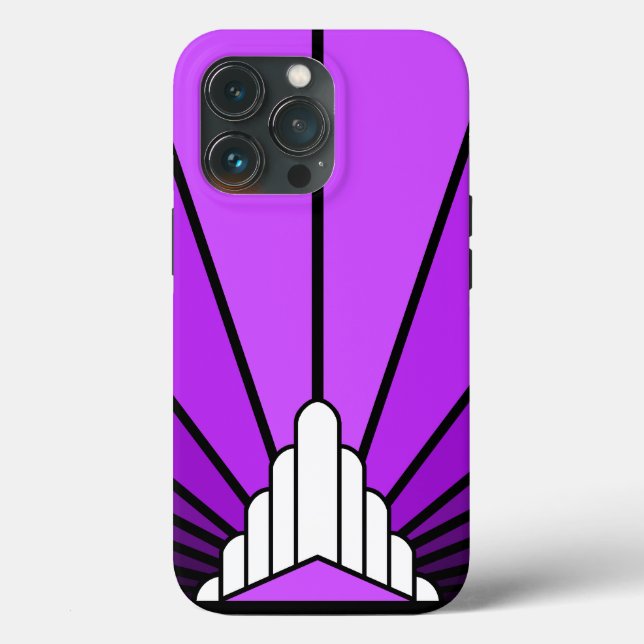 Art deco sun in purple Case-Mate iPhone case (Back)