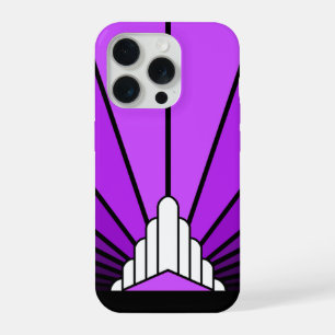 Art deco sun in purple iPhone 15 pro case