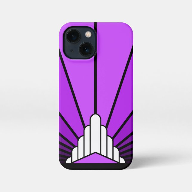 Art deco sun in purple iPhone case (Back)