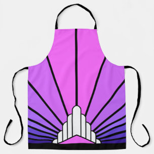 Art deco sun in purple & pink All-Over Print Apron