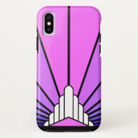 Art deco sun in purple & pink