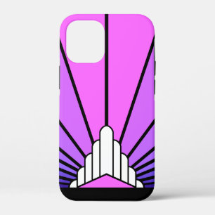 Art deco sun in purple & pink iPhone 12 mini case