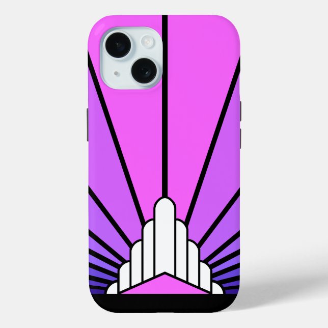 Art deco sun in purple & pink Case-Mate iPhone case (Back)