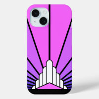 Art deco sun in purple & pink