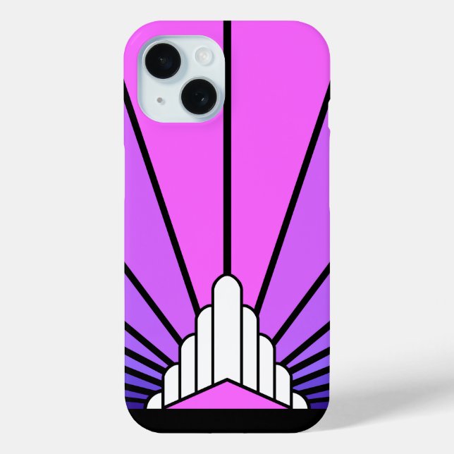 Art deco sun in purple & pink Case-Mate iPhone case (Back)