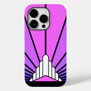 Art deco sun in purple & pink Case-Mate iPhone 14 pro case