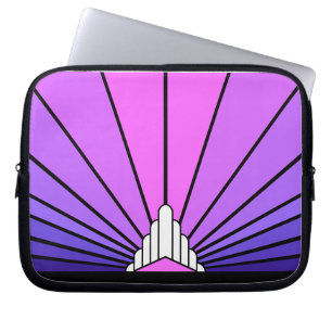 Art deco sun in purple & pink Electronics Bag