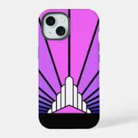 Art deco sun in purple & pink