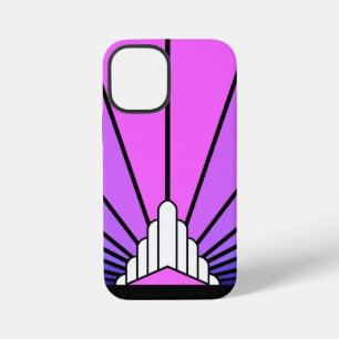 Art deco sun in purple & pink iPhone 12 mini case