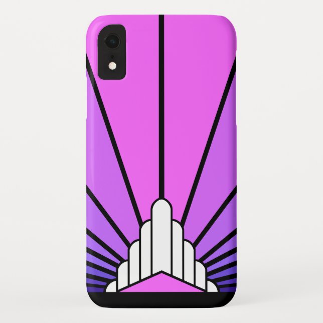 Art deco sun in purple & pink iPhone / iPad case (Back)