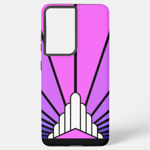 Art deco sun in purple & pink samsung galaxy case