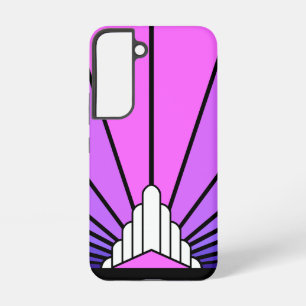 Art deco sun in purple & pink samsung galaxy case