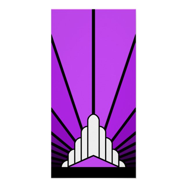 Art deco sun in purple poster (Front)