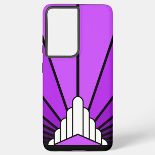Art deco sun in purple samsung galaxy case