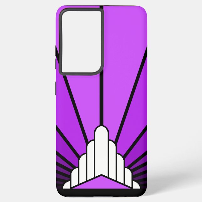 Art deco sun in purple samsung galaxy s21+ case (Back)