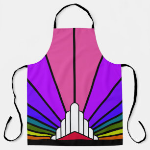 Art deco sun in rainbow All-Over Print Apron