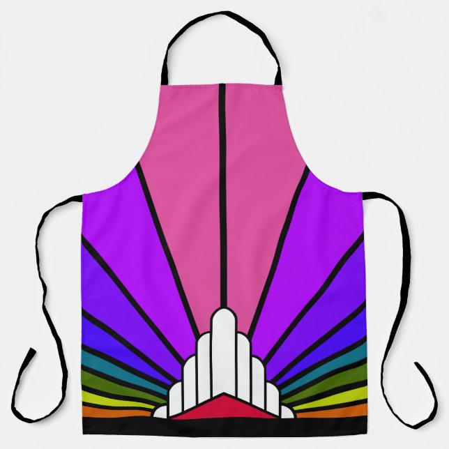 Art deco sun in rainbow All-Over Print Apron (Front)