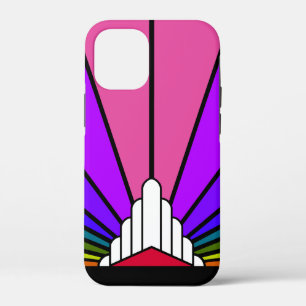 Art deco sun in rainbow iPhone 12 mini case