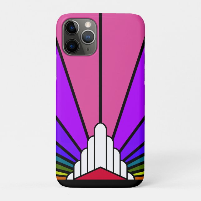 Art deco sun in rainbow Case-Mate iPhone case (Back)