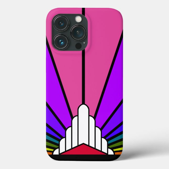 Art deco sun in rainbow Case-Mate iPhone case (Back)