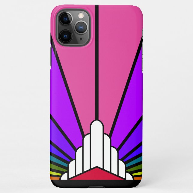 Art deco sun in rainbow iPhone case (Back)