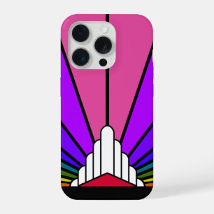 Art deco sun in rainbow iPhone 15 pro case