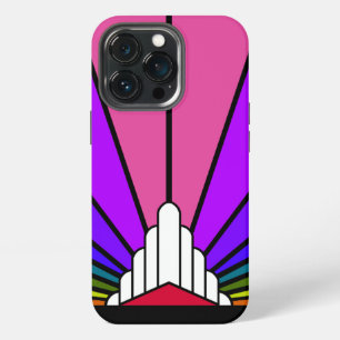 Art deco sun in rainbow iPhone 13 pro case