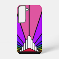 Art deco sun in rainbow