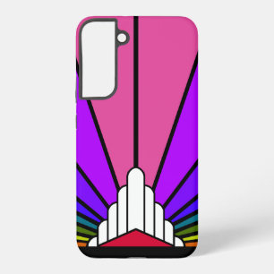 Art deco sun in rainbow samsung galaxy case