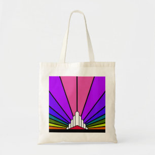 Art deco sun in rainbow Tote Bag
