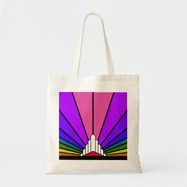 Art deco sun in rainbow Tote Bag (Front)