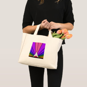Art deco sun in rainbow Tote Bag