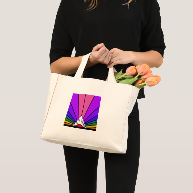 Art deco sun in rainbow Tote Bag (Front (Product))