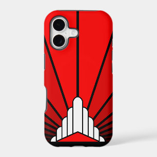 Art deco sun in red